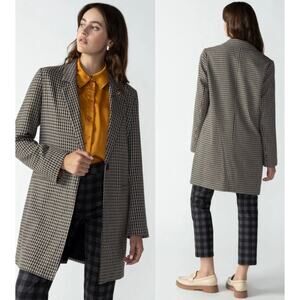 Sanctuary Carly Houndstooth coat, yellow and black, Medium